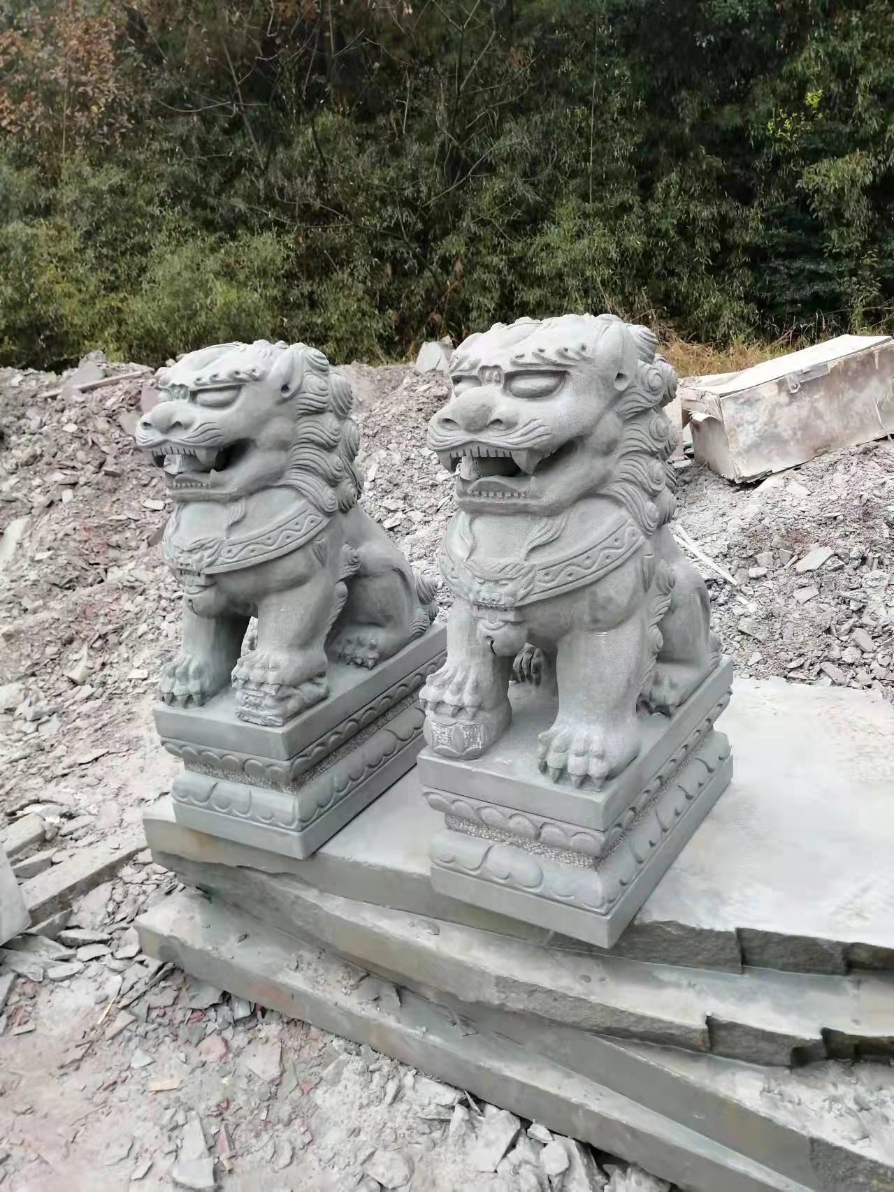 石狮系列- 重庆汉白玉雕塑加工-石雕庙宇佛像-石栏杆厂家-比德雕刻